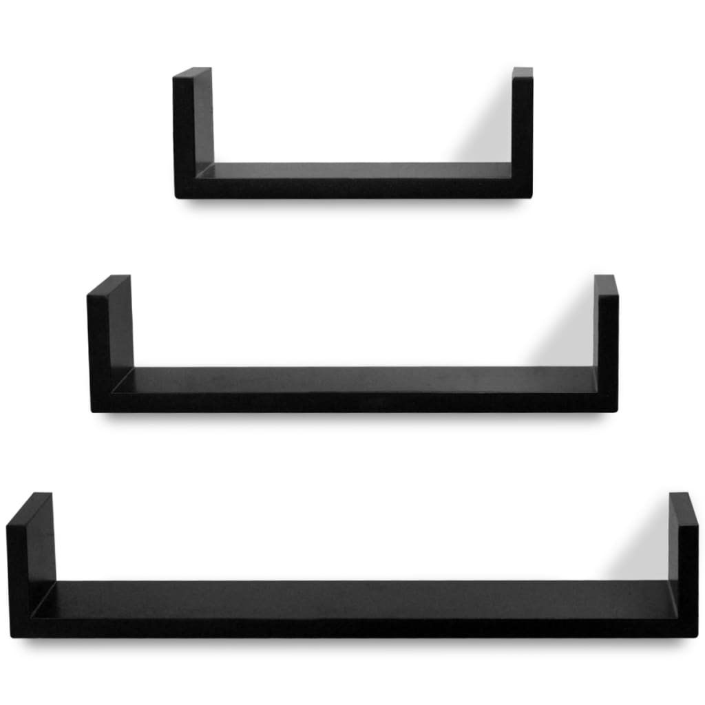 vidaXL Wandregale 6 Stk. Schwarz