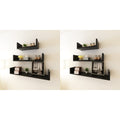 vidaXL Wandregale 6 Stk. Schwarz