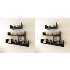 vidaXL Wandregale 6 Stk. Schwarz