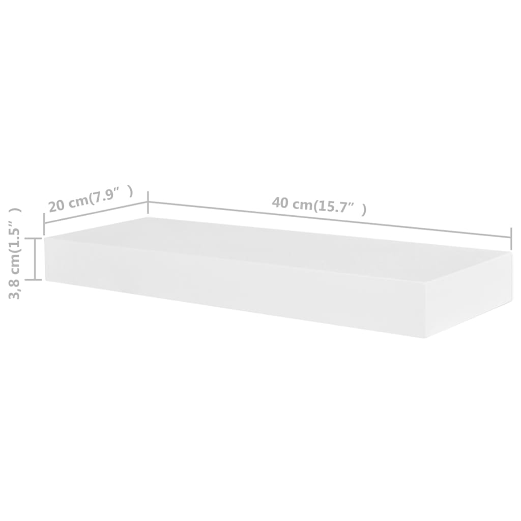 vidaXL Wandregale 4 Stk. Weiß 40 cm