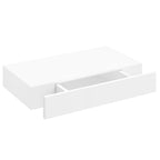 vidaXL Wandregal Hängeregal mit Schubladen 2 Stk. Weiß 48 cm