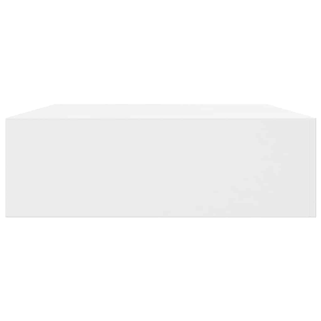 vidaXL Wandregal Hängeregal mit Schubladen 2 Stk. Weiß 48 cm