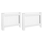 vidaXL Heizkörperabdeckung 2 Stk. Weiß Holzwerkstoff 112 cm