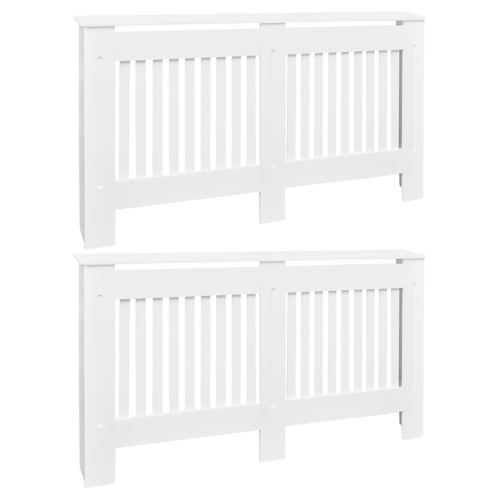 vidaXL Heizkörperabdeckung 2 Stk. Weiß Holzwerkstoff 112 cm