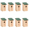 vidaXL Vogelhäuser 8 Stk. Holz 12x12x22 cm