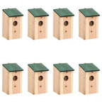 vidaXL Vogelhäuser 8 Stk. Holz 12x12x22 cm