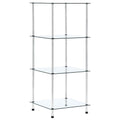 vidaXL Regal mit 4 Ablagen Transparent 40x40x100 cm Hartglas