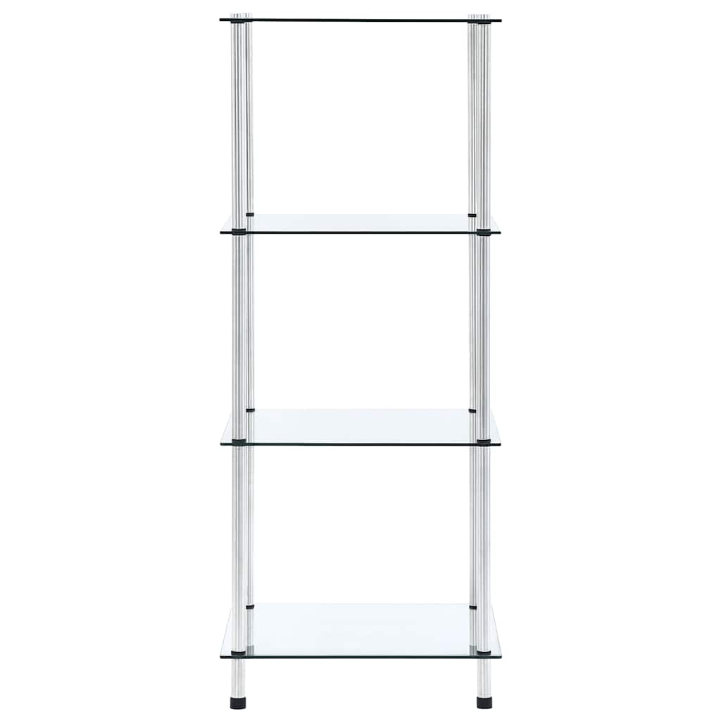 vidaXL Regal mit 4 Ablagen Transparent 40x40x100 cm Hartglas