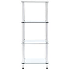 vidaXL Regal mit 4 Ablagen Transparent 40x40x100 cm Hartglas