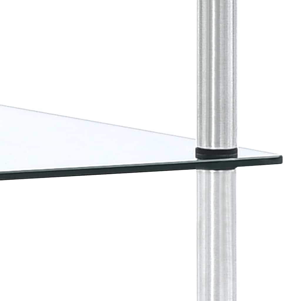 vidaXL Regal mit 4 Ablagen Transparent 40x40x100 cm Hartglas