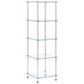 vidaXL Regal mit 5 Ablagen Transparent 40x40x130 cm Hartglas