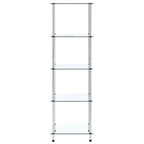 vidaXL Regal mit 5 Ablagen Transparent 40x40x130 cm Hartglas