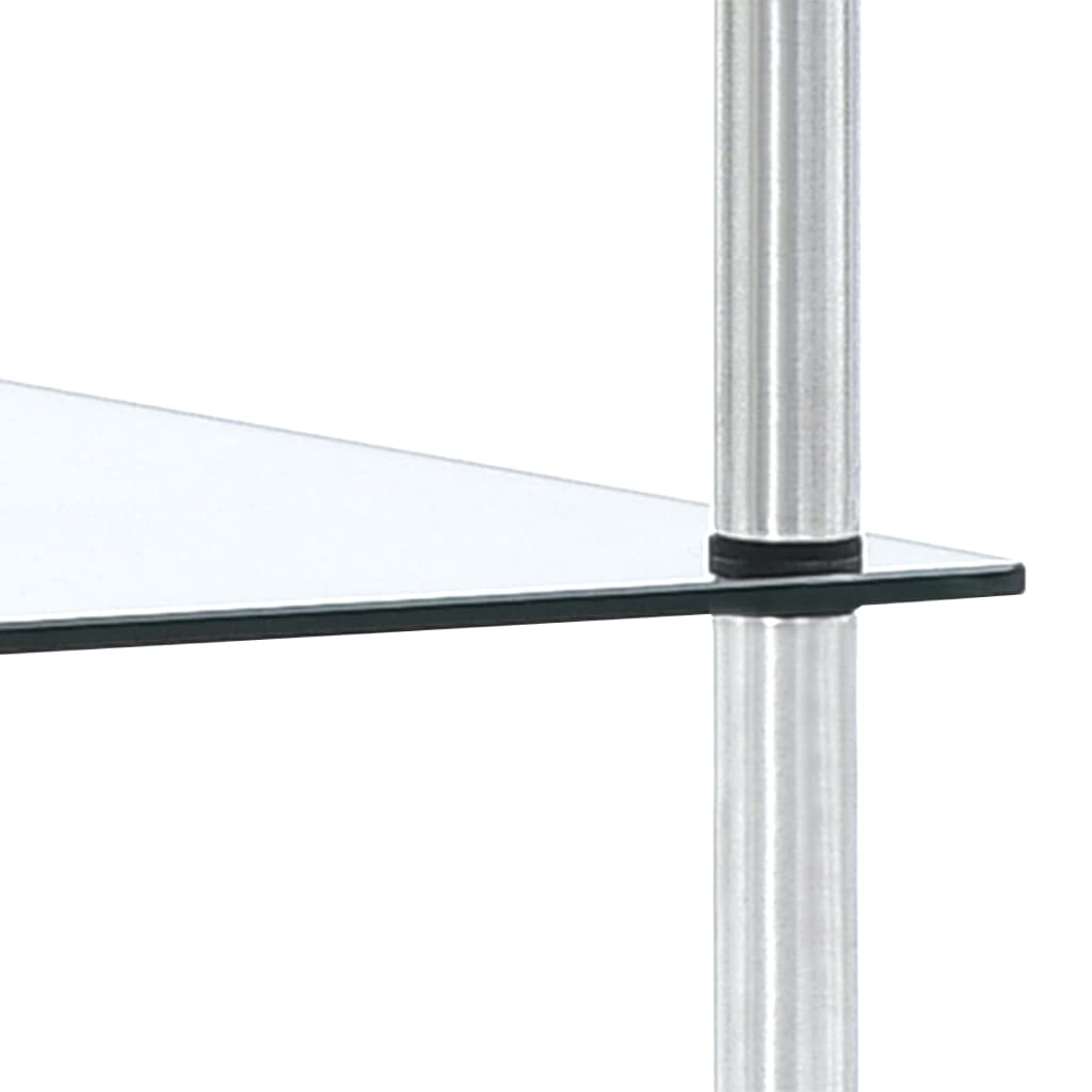 vidaXL Regal mit 5 Ablagen Transparent 40x40x130 cm Hartglas