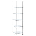 vidaXL Regal mit 6 Ablagen Transparent 40x40x160 cm Hartglas