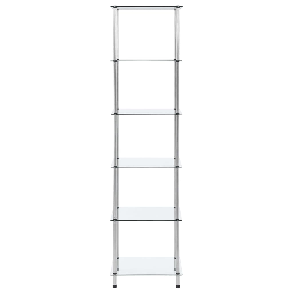 vidaXL Regal mit 6 Ablagen Transparent 40x40x160 cm Hartglas