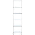 vidaXL Regal mit 6 Ablagen Transparent 40x40x160 cm Hartglas