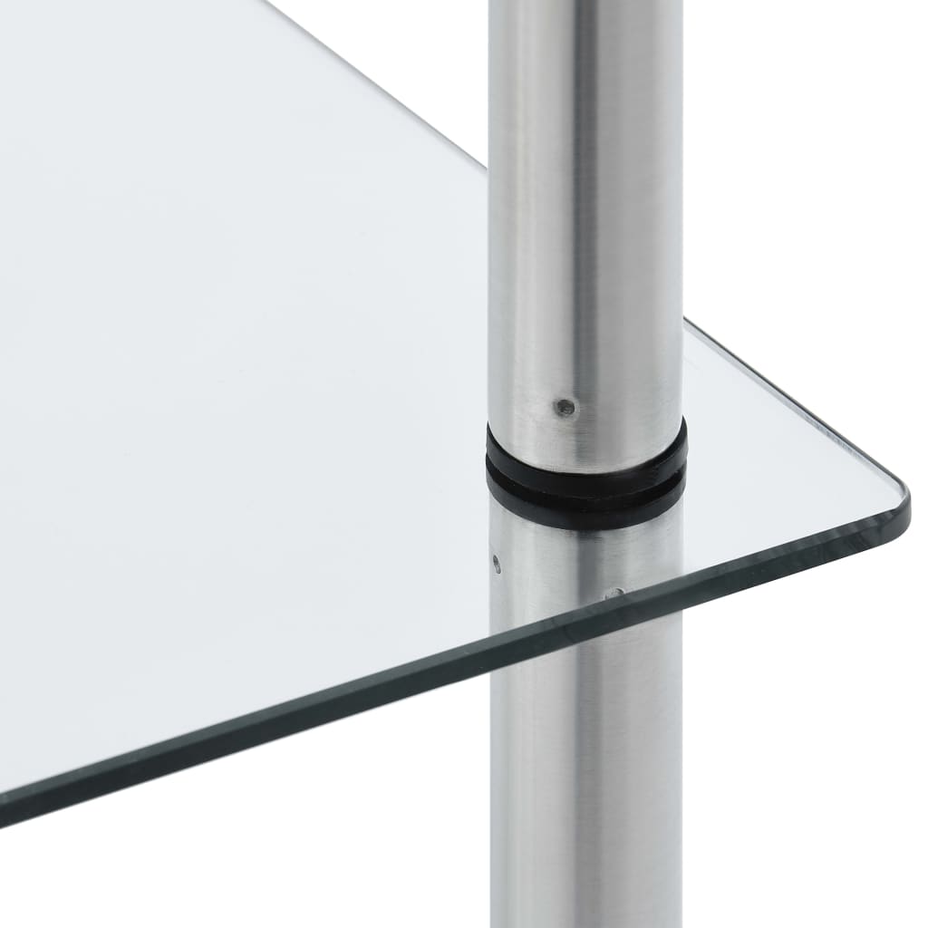 vidaXL Regal mit 6 Ablagen Transparent 40x40x160 cm Hartglas
