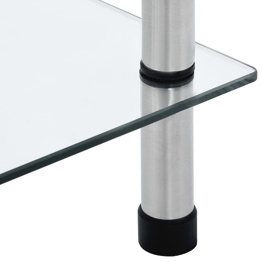 vidaXL Regal mit 6 Ablagen Transparent 40x40x160 cm Hartglas