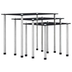 vidaXL Satztische 3 Stk. Schwarz Hartglas