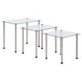 vidaXL Satztische 3-tlg. Transparent Hartglas
