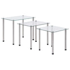 vidaXL Satztische 3-tlg. Transparent Hartglas