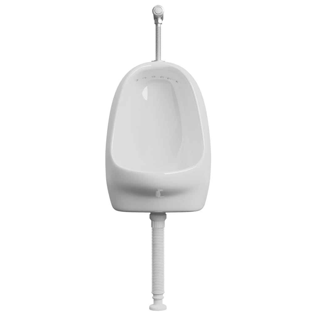 vidaXL Wandurinal mit Spülventil Keramik Weiß