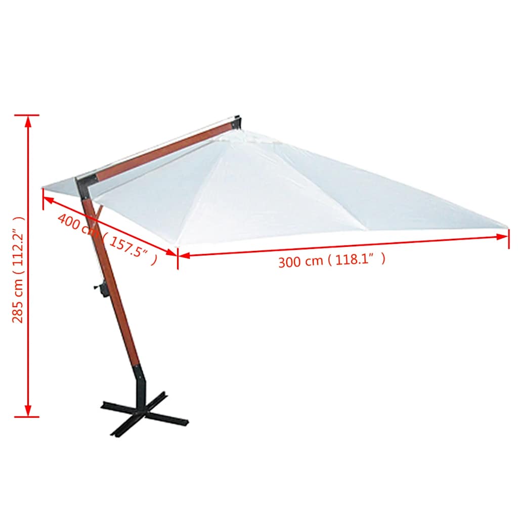 vidaXL Sonnenschirm 300x400 cm Weiß