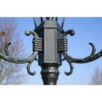vidaXL Gartenlaterne 3-flammig 230 cm Dunkelgrün/Schwarz Aluminium