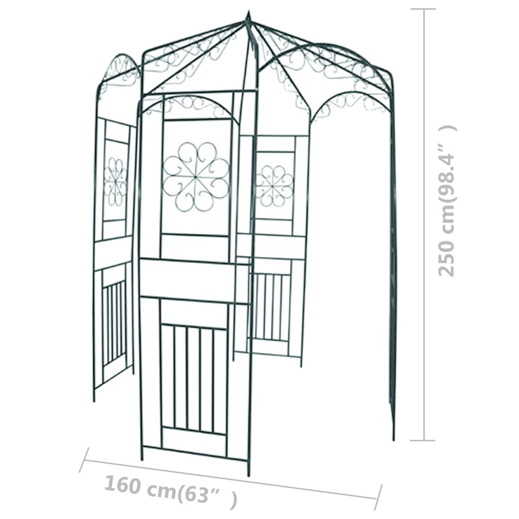 vidaXL Rosenpavillon 250 cm Dunkelgrün