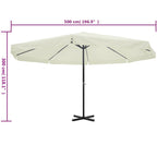 vidaXL Sonnenschirm Weiß Aluminium 500 cm