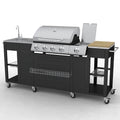 vidaXL Gasgrill mit 4+1 Flammen Schwarz