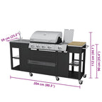 vidaXL Gasgrill mit 4+1 Flammen Schwarz