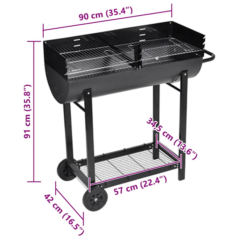 vidaXL Holzkohlegrill Dakota