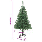 vidaXL Künstlicher Weihnachtsbaum mit Stahlständer 210 cm 910 Zweige