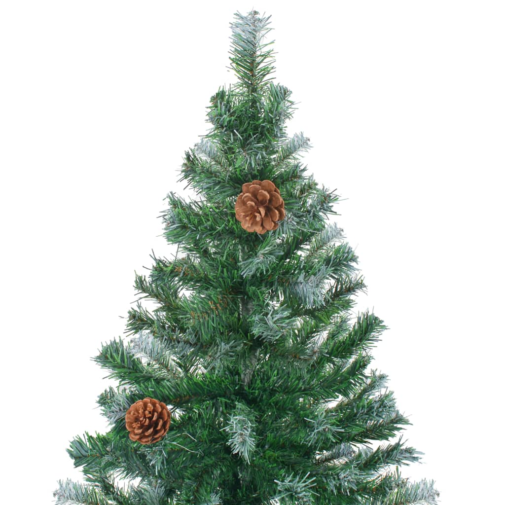 vidaXL Künstlicher Weihnachtsbaum mit Tannenzapfen gefrostet 150 cm