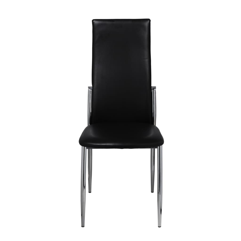vidaXL Esszimmerstühle 4 Stk. Schwarz Kunstleder