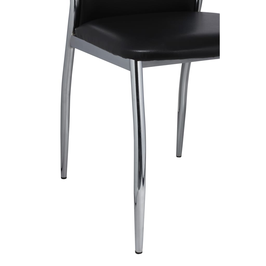 vidaXL Esszimmerstühle 4 Stk. Schwarz Kunstleder