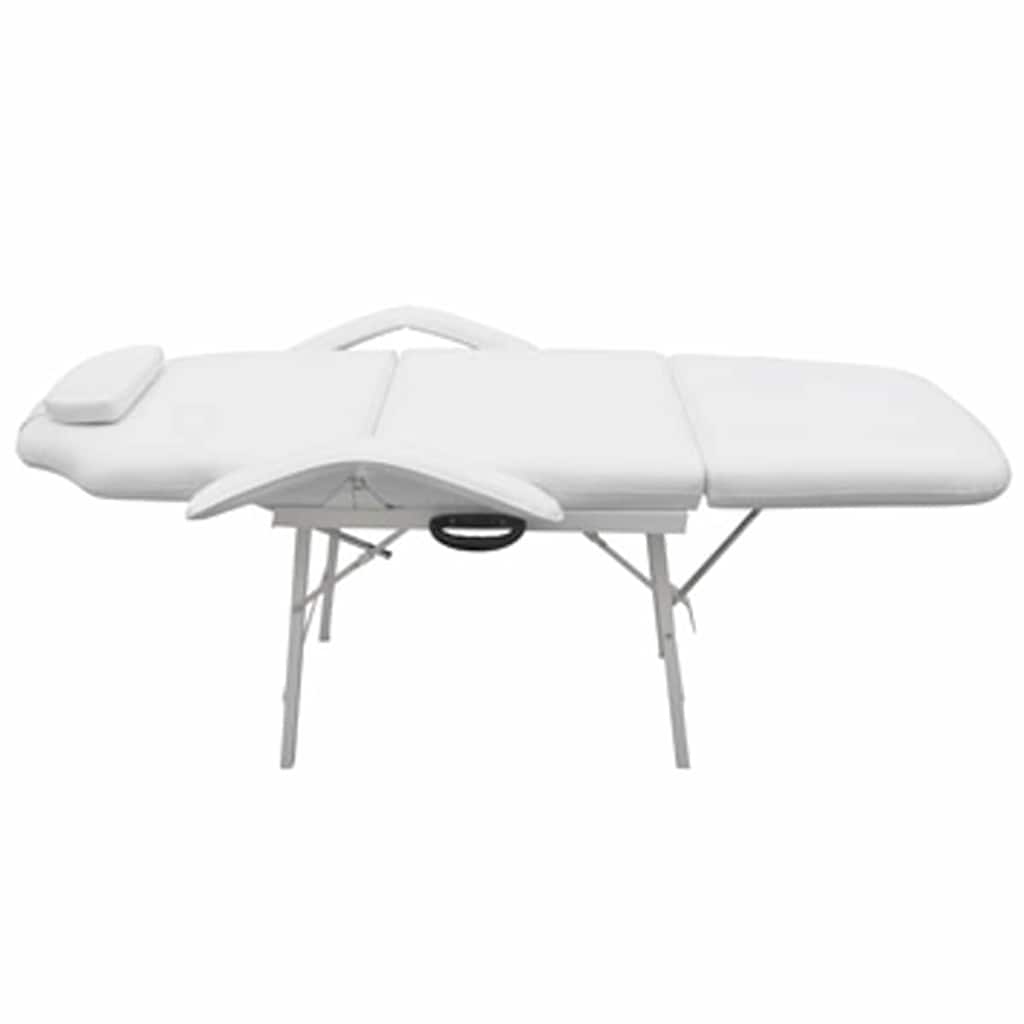 vidaXL Kosmetikstuhl Tragbar Kunstleder 185×78×76 cm Weiß
