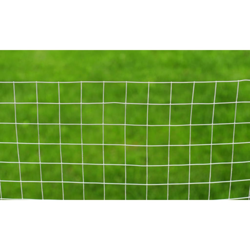 vidaXL Maschendrahtzaun Verzinkter Stahl Quadratisch 1x25 m Silbern