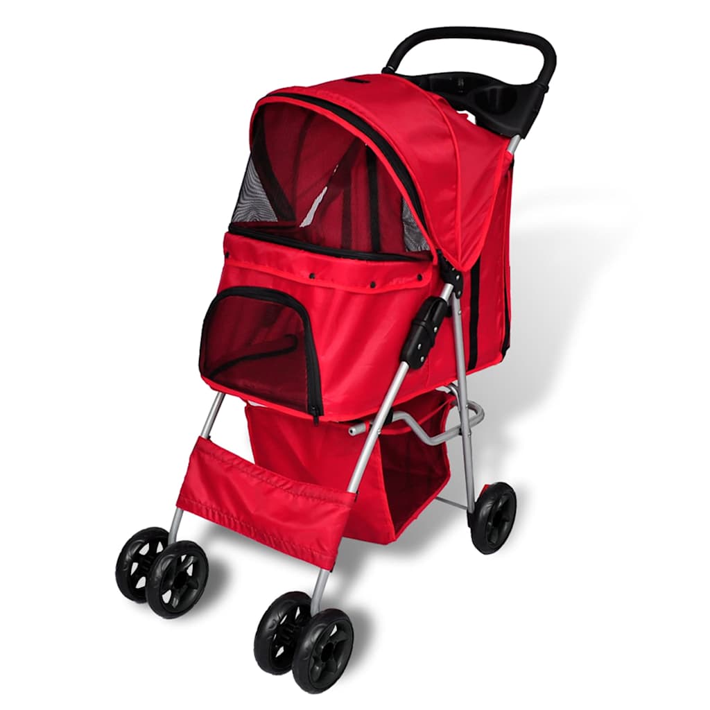 vidaXL Hundewagen Hundebuggy Rot