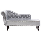 vidaXL Chaiselongue Silbern Kunstleder