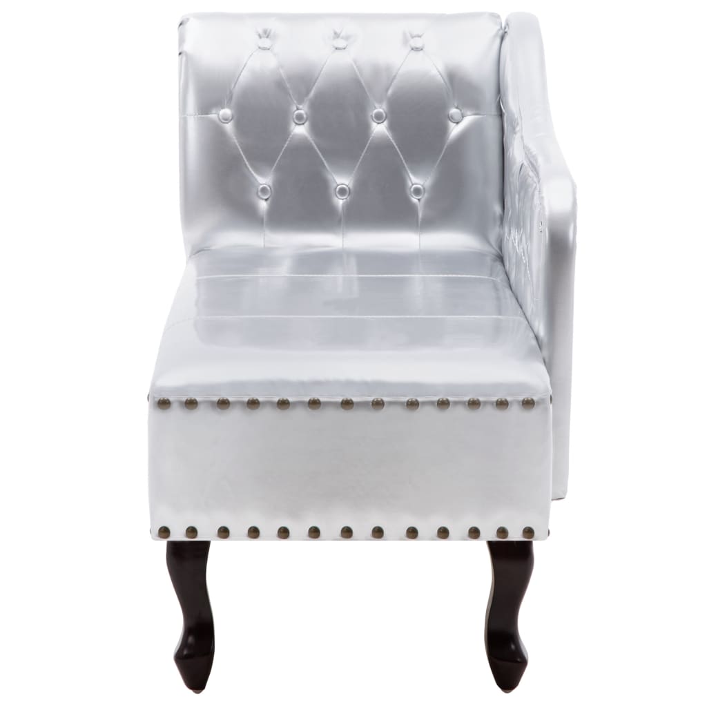 vidaXL Chaiselongue Silbern Kunstleder