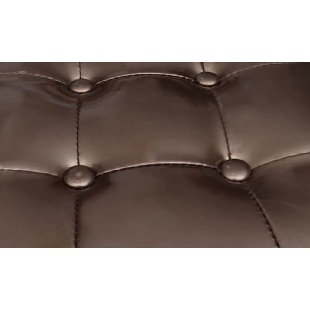 vidaXL Clubsessel mit Fußhocker Braun Kunstleder