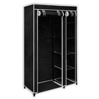 vidaXL Faltbarer Stoffschrank Schwarz 110 x 45 x 175 cm