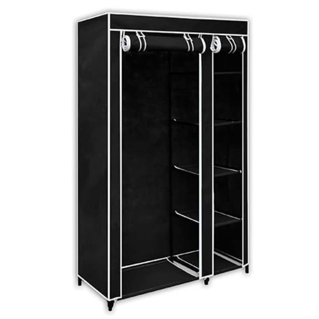 vidaXL Faltbarer Stoffschrank Schwarz 110 x 45 x 175 cm