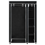 vidaXL Faltbarer Stoffschrank Schwarz 110 x 45 x 175 cm