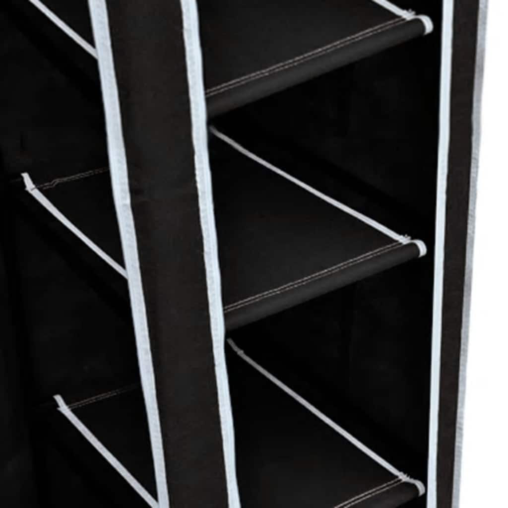 vidaXL Faltbarer Stoffschrank Schwarz 110 x 45 x 175 cm