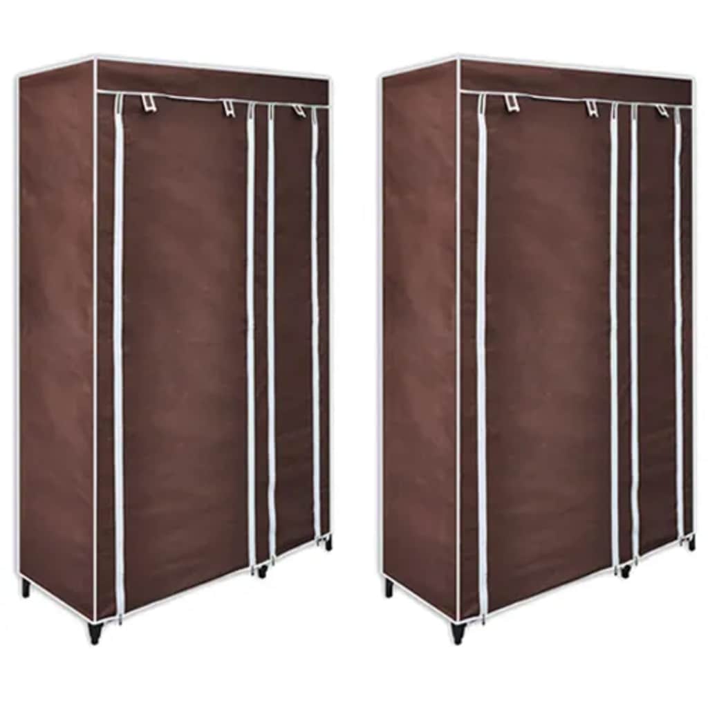 vidaXL Stoffschränke 2 Stk. Schwarz