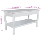 vidaXL Couchtisch mit Ablage MDF Weiß