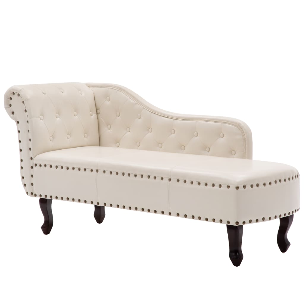 vidaXL Chaiselongue Creme Kunstleder